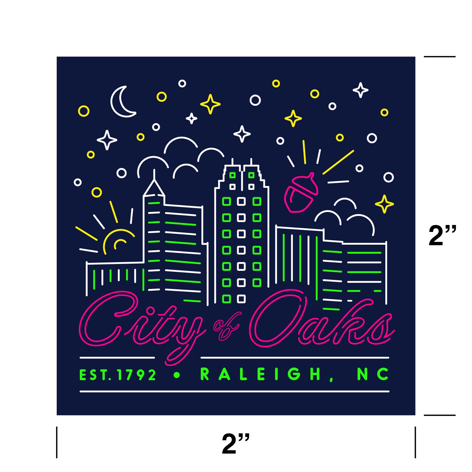 Raleigh Sticker. Raleigh NC Sticker. City of Oaks Sticker. Raleigh ...