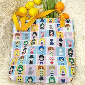 Anime Moon Soldiers tote bag - travel bag - grocery bag - beach bag - gym bag - farmer's market bag - school bag anime fan gift idea