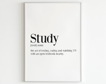 Study Definition Print - Etsy UK