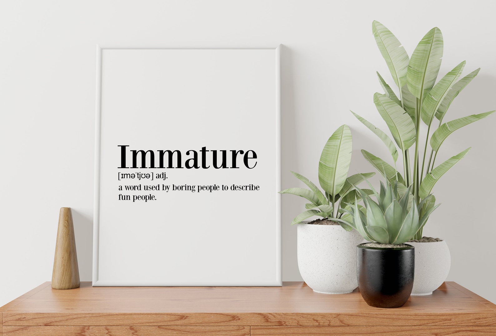 Immature Definition Print Funny Word Art Novelty Gift Decor Etsy