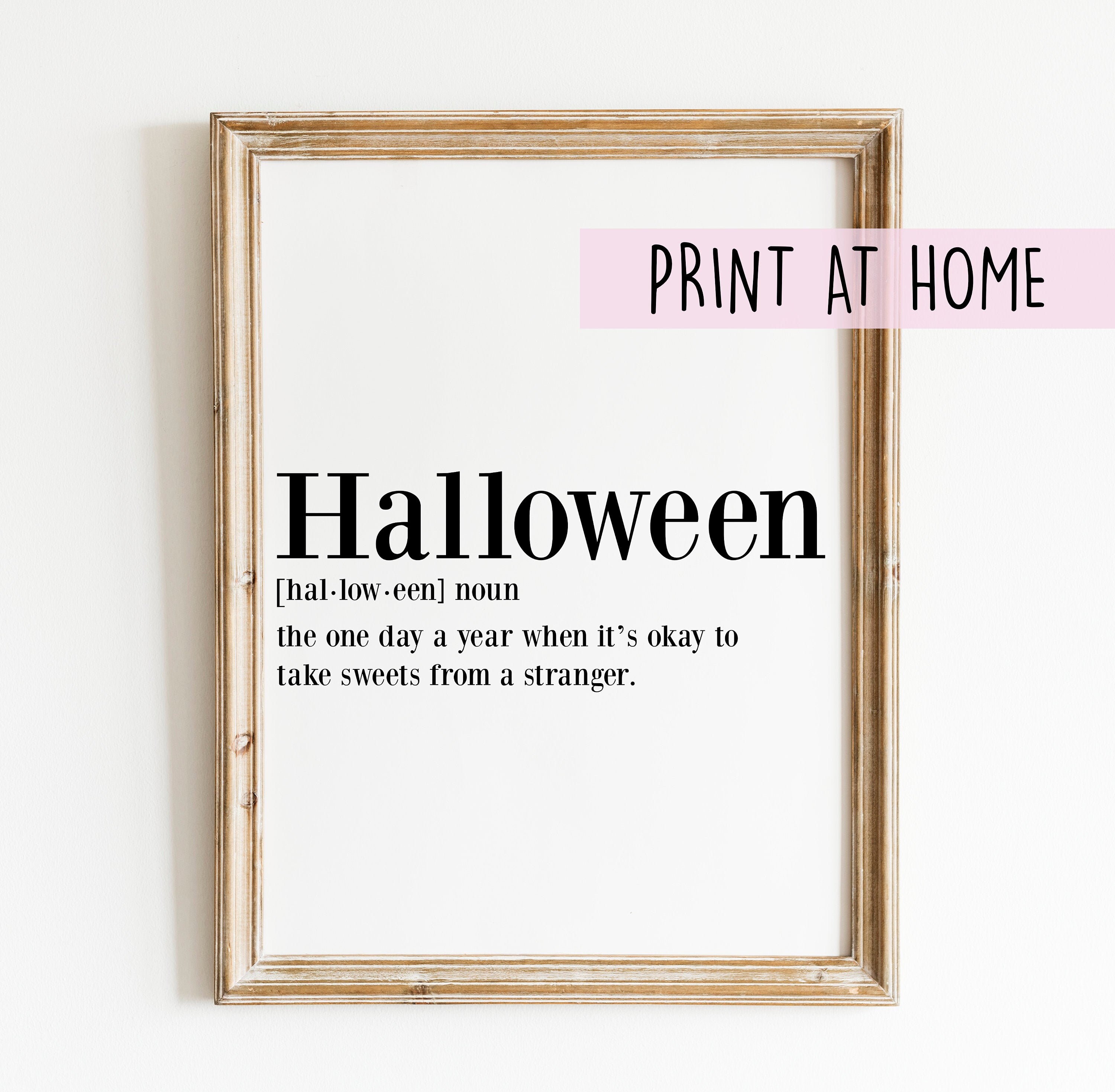 Halloween Definition Printable Print Halloween Decor Art Etsy UK