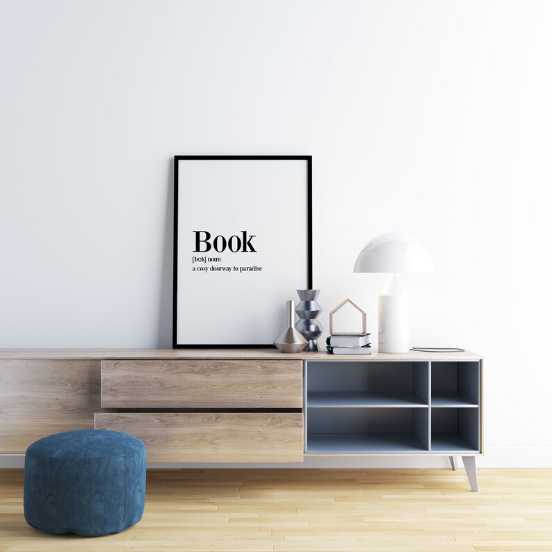Book Definition Print, Book Lover Gift, Library Wall Art image 2