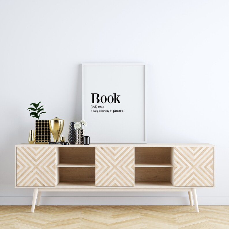 Book Definition Print, Book Lover Gift, Library Wall Art image 4