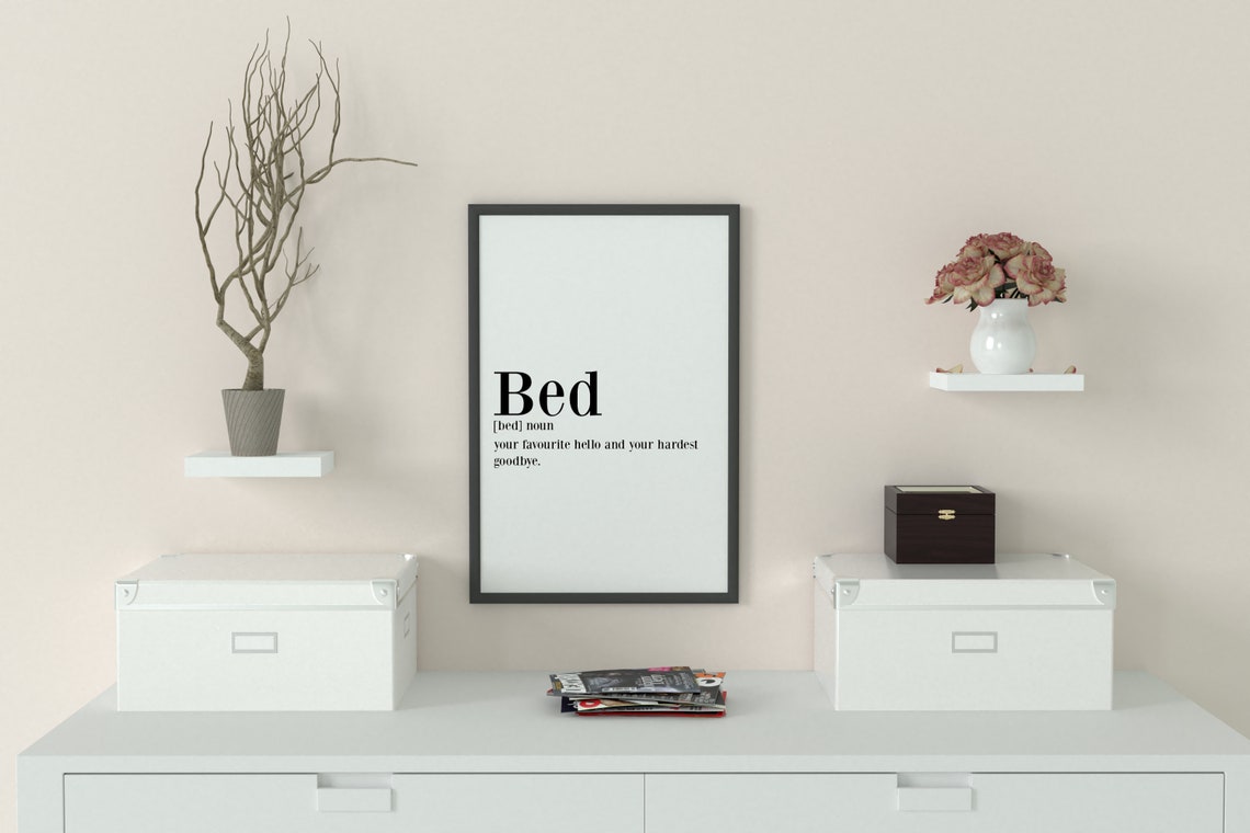Bed Definition Printable Print Bedroom Print Over the Bed Etsy