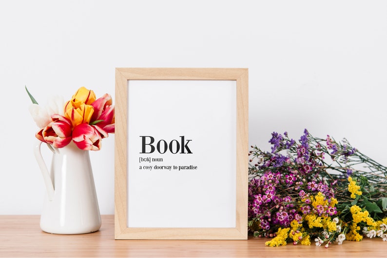 Book Definition Print, Book Lover Gift, Library Wall Art image 7