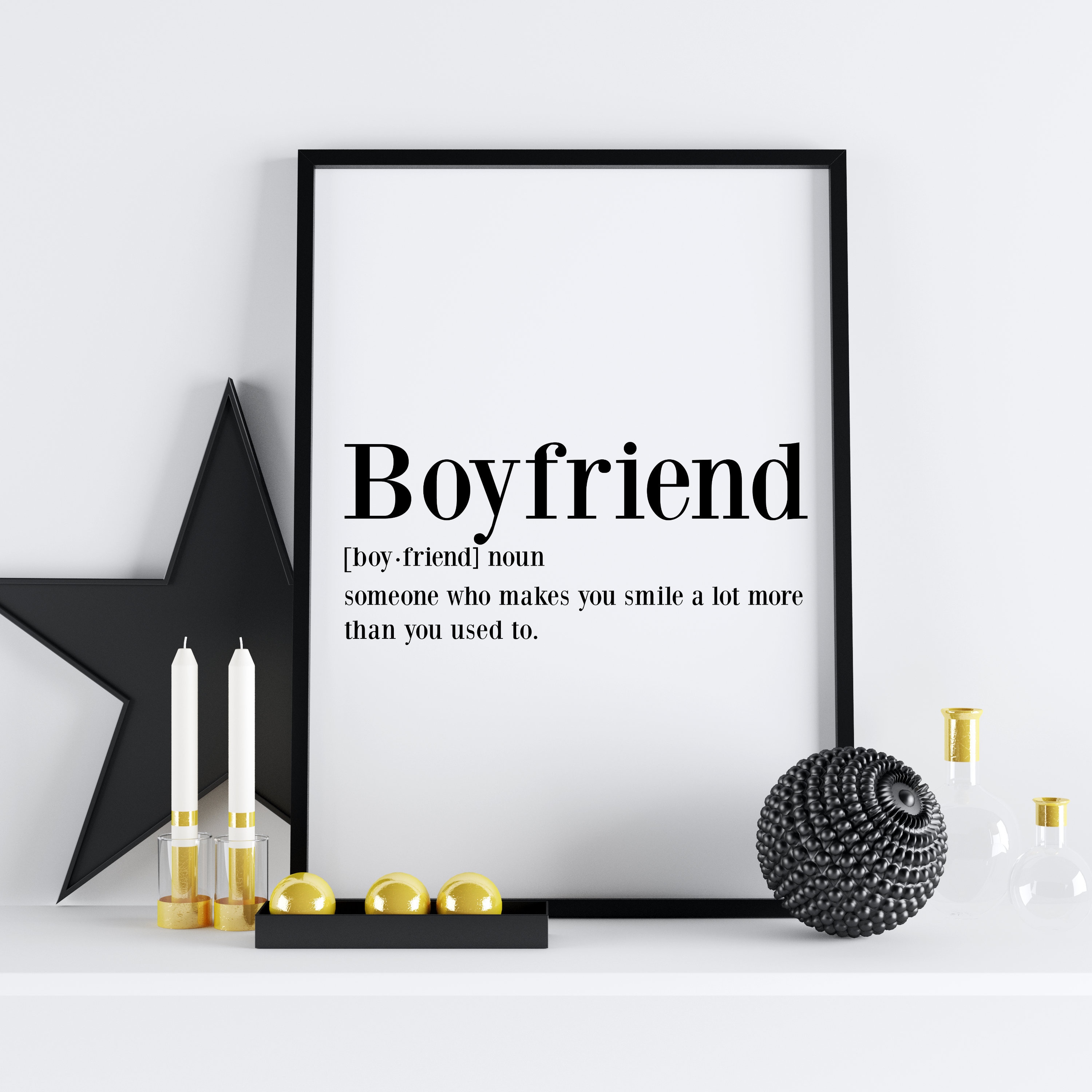 Downloadable Decor Boyfriend Definition Printable Print Gift For