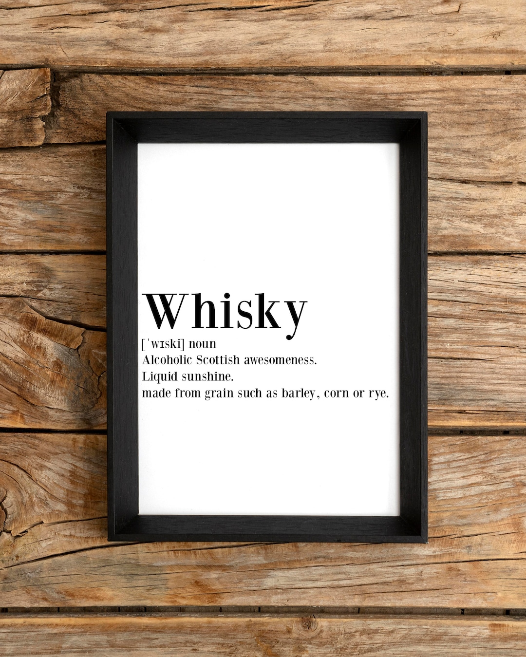 Whisky Definition Print, Bar Decor, Pub Wall Art, Gifts for Dad Brother