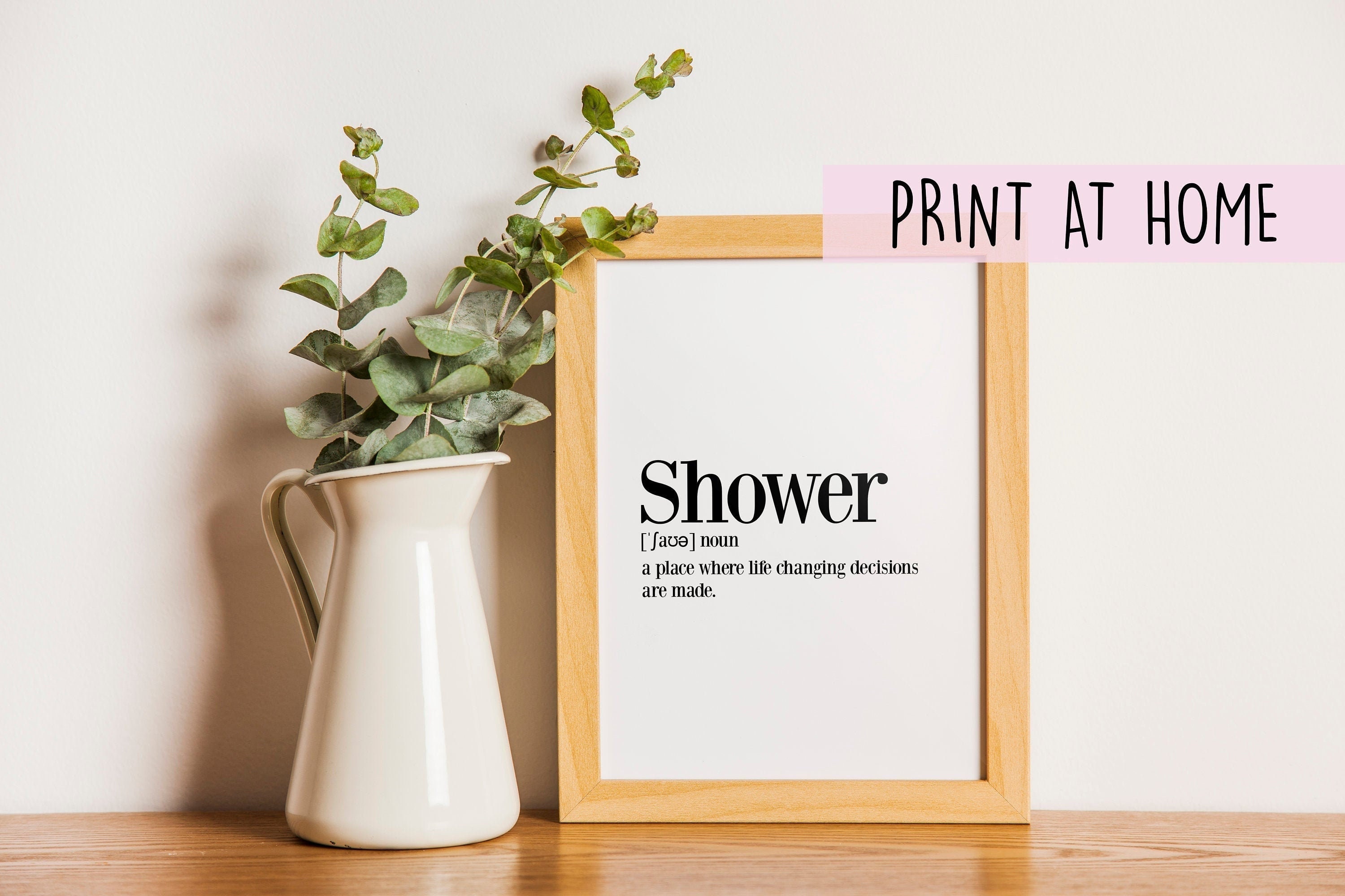 Bathroom Shower Definition Printable Print Bathroom Wall Art Etsy