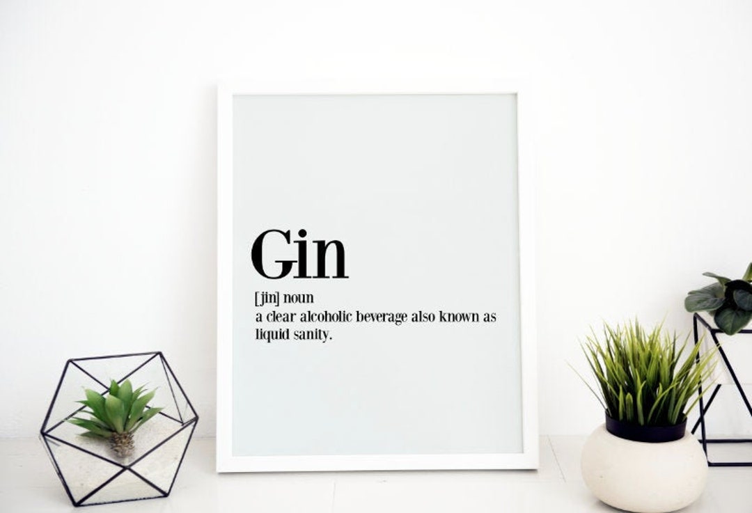 Gin Definition Funny Wall Art Print, Gin Poster, Gin and Tonic, Gin