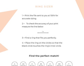 Printable Ring Sizer - Digital Download PDF