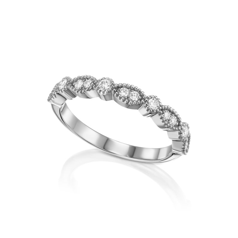 Half Eternity Diamond Ring Stacking Rings - Etsy