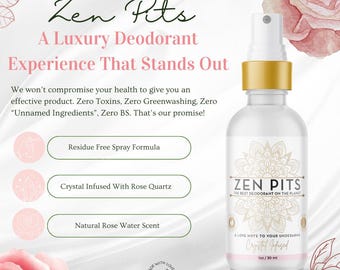 Natural Spray Deodorant, Rose Quartz Infused, Non-Toxic Formula