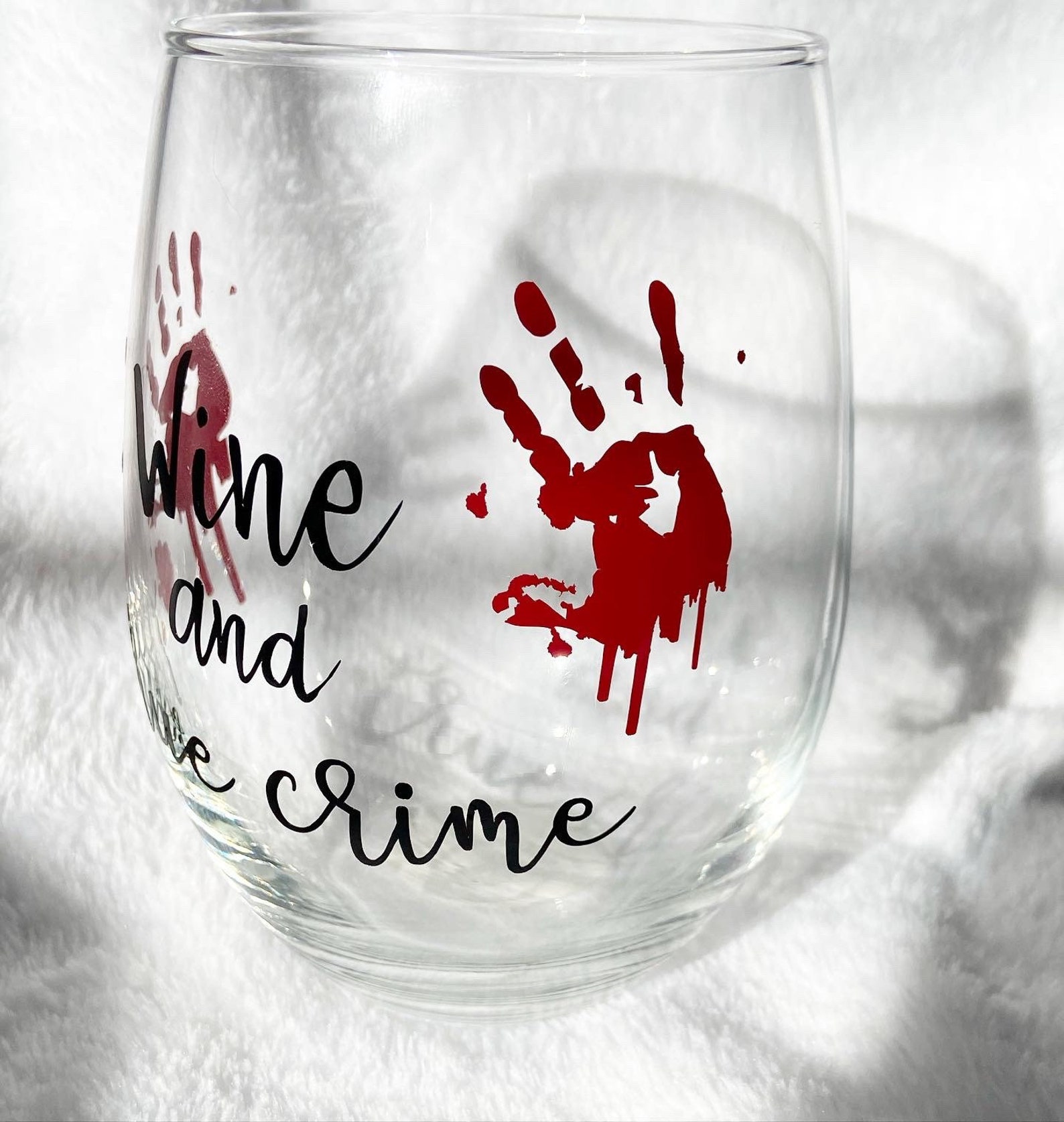 True Crime Wine Glass Wine and True Crime Wine Glass Crime Etsy