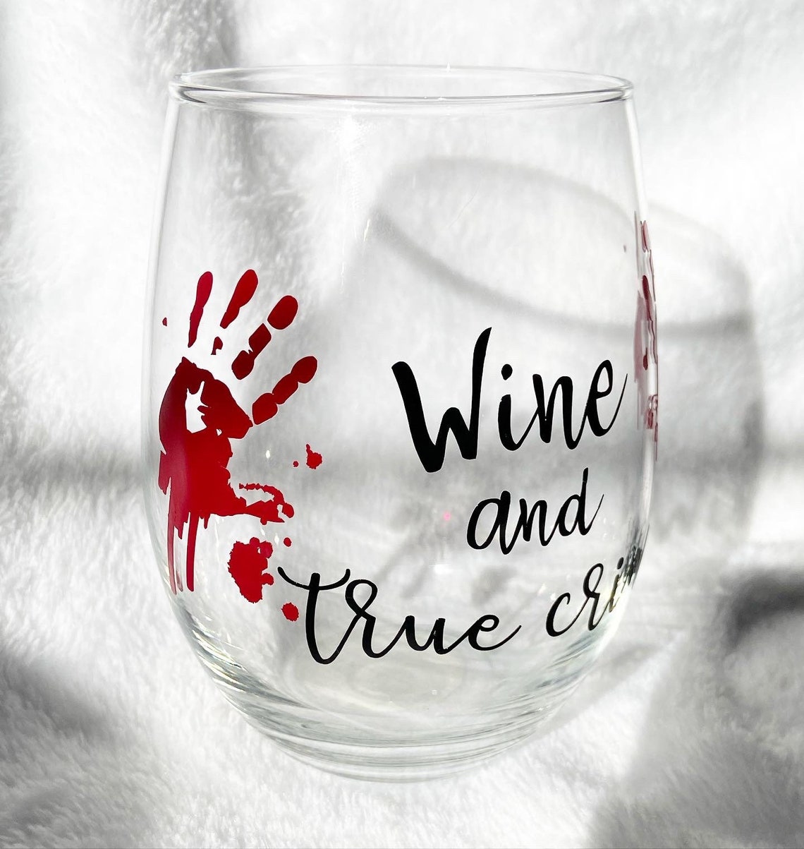 True Crime Wine Glass Wine and True Crime Wine Glass Crime Etsy