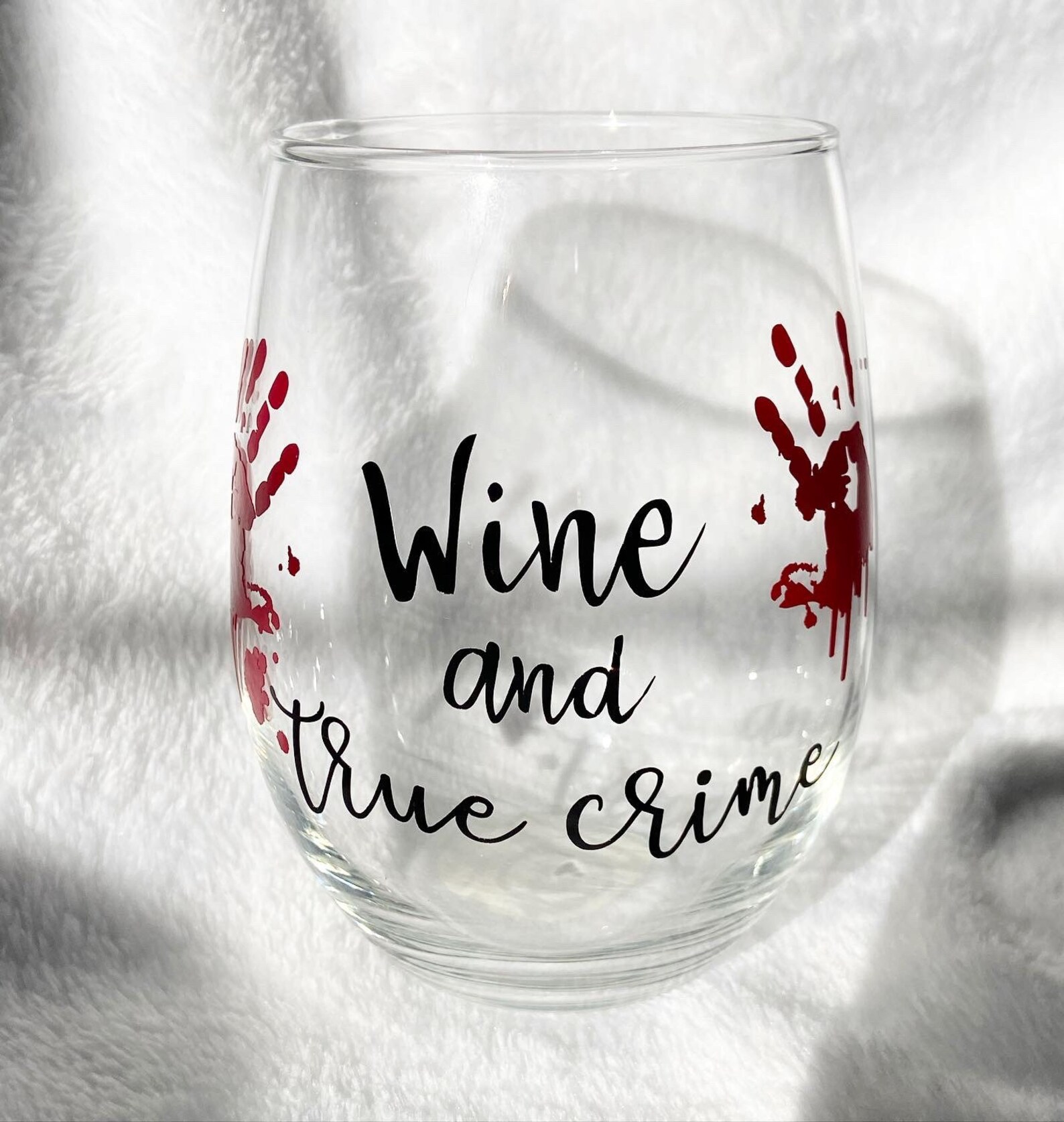 True Crime Wine Glass Wine and True Crime Wine Glass Crime Etsy