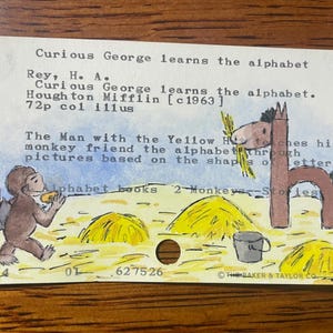 Ciekawski George Alfabet Akwarela Ilustracja Karta Katalogowa Sztuka