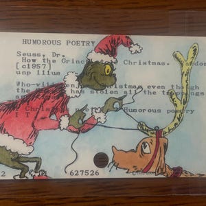 Jak Grinch ukradł Boże Narodzenie Akwarela Ilustracja Karta Katalog Sztuka