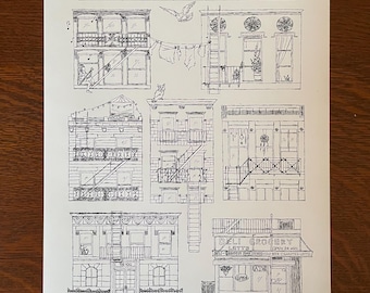Brandtrappen van New York City, gelimiteerde oplage, pentekening