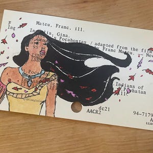 Pocahontas Akwarela Ilustracja Karta Katalog Sztuka
