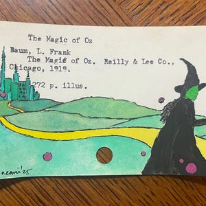 Wicked Watercolor Illustration Card Catalog Art