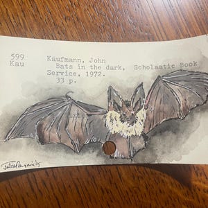 Nietoperz Akwarela Ilustracja Karta Katalog Sztuka