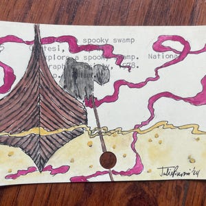 Charon griechische Mythologie Aquarell Illustration Karte Katalog Kunst