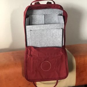 Bag insert suitable for Fjällräven Kanken Classic 16l zipper bag organizer 15 inch gray bag organizer felt felt bag Bagbutler