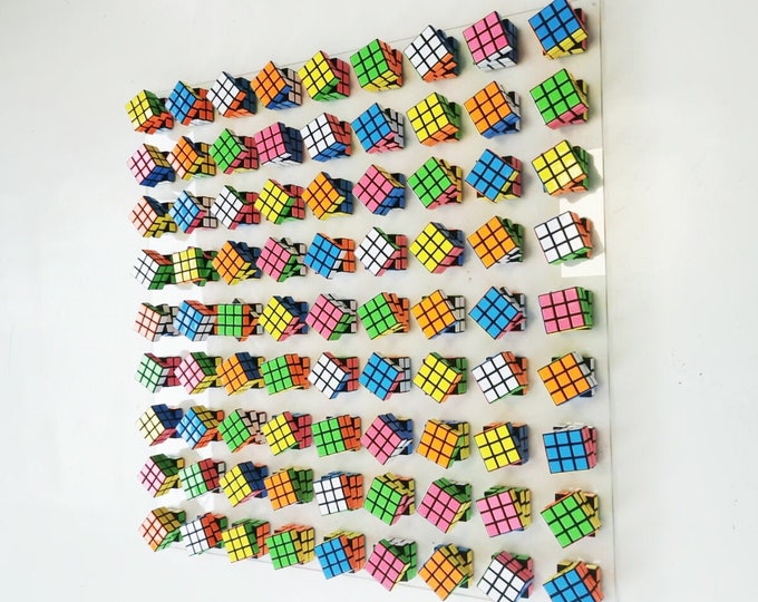 Unique Rubiks Cube wall art. Magic cube puzzle wall piece.Modern 3d sculpture. Retro vintage toy Rubik. This piece is INTERACTIVE©