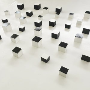 Modern art Sculpture. Original wood wall art. Wooden 3D cubes in black and white colors. You can choose the number of wood cubes.