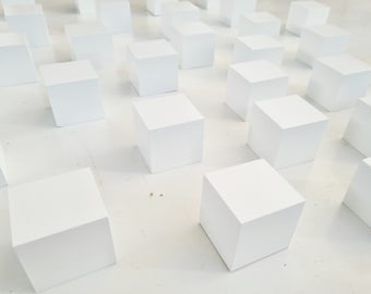 Minimalist White Wood Cube Wall Art: Modern 3D Installation