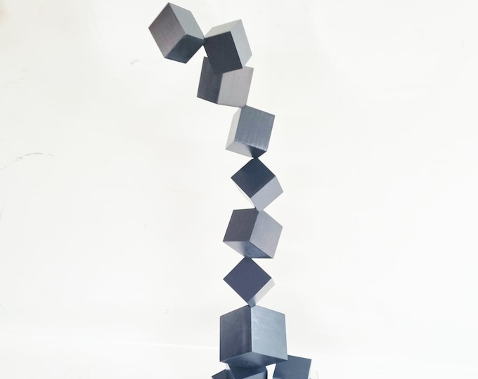 Black sculpture. Hand-painted wooden blocks in glossy black, finished with varnish. Perfect design for modern decoration. Unique design ©