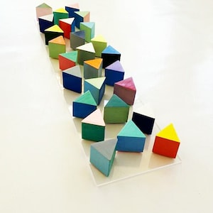 Geometric wood wall art. 3d wall art, Wooden triangles, home design, wood sculpture, modern wall sculpture. Ideal for any space. Large Art