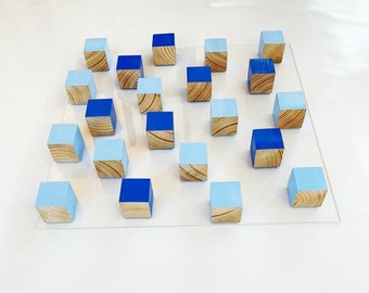Geometric wood art, painted wood, Blue colors wood wall art, © sculpture art, wooden wall art, 3D wood wall art, wall decor, wood art