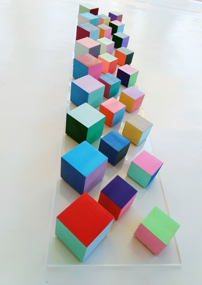 Wood Cube Wall Art. Can Be Hung Vertically or Horizontally. © Etsy