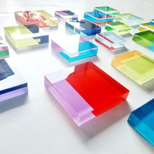 Self install acrylic cubes. Hand painted unique geometric art