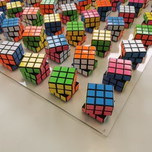 Unique Rubiks Cube wall art. Magic cube puzzle wall piece.Modern 3d sculpture. Retro vintage toy Rubik. This piece is INTERACTIVE© image 8