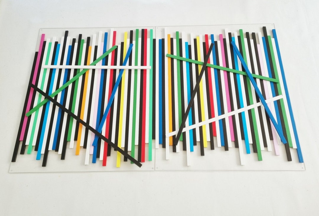 Large Wood Wall Art. Wooden Panels Hand Painted Wood Slat Etsy