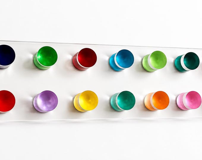 Large Modern Colorful 3D Wall Art – Hand Painted Acrylic Cylinders Plexiglass Sculpture