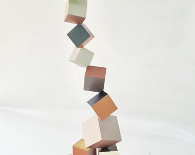 Custom size Cube Sculpture in natural colors for Emilie