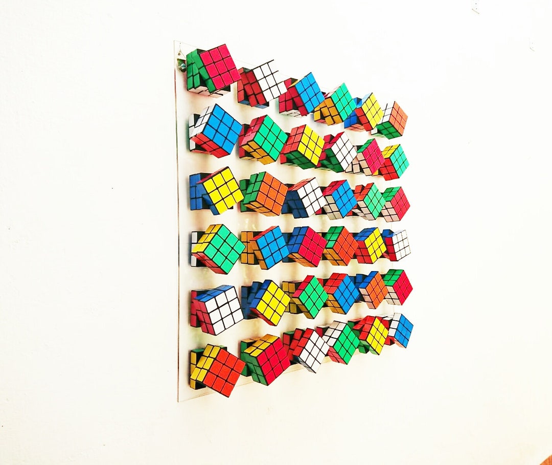 Unique Rubiks Cube Wall Art. © Magic Cube Puzzle Wall Piece. Etsy