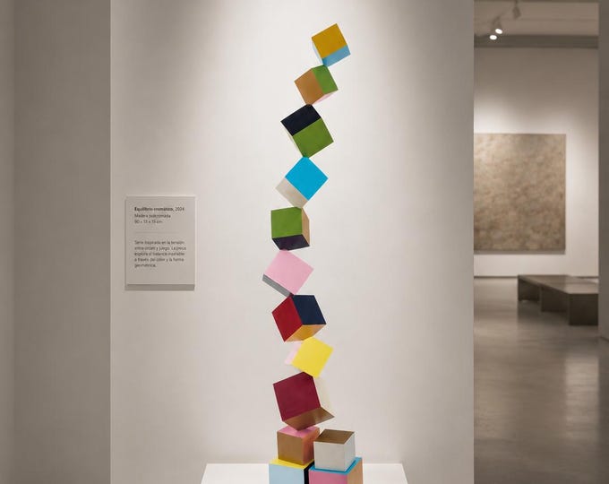 Large Colorful Wood Sculpture – Modern Geometric 3D Art for Contemporary Home Decor
