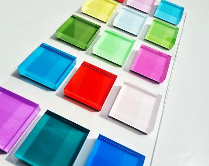 Hand-Painted Pop Art Acrylic Cube Wall Sculpture: 3D Modern Art