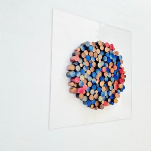 Wood wall art, Circle wood art, Dowel art. Circular Sculpture wooden art. 3 D art. Modern and fun decorations for any space in your home. © image 9