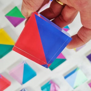 Hand painted tile. Geometric design