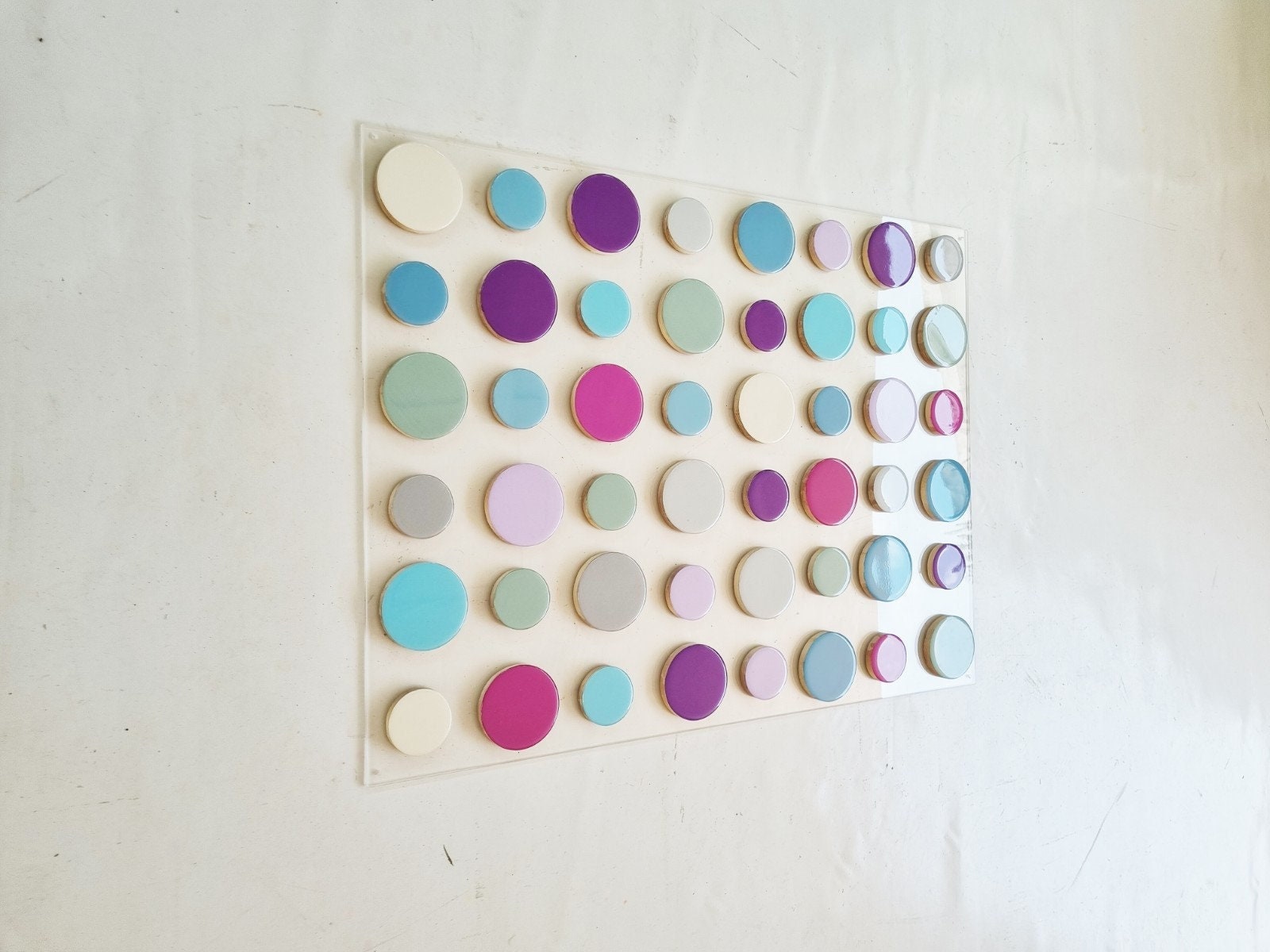 Feuille acrylique ronde signe de disque acrylique clair for peinture  bricolage artisanat ornement blanc avec trou acrylique panneau Art gravure  (Color