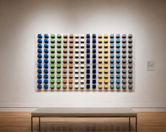 Large 3D Wall Art Wood Cubes Acrylic Panel, Hand Painted Sculpture, Resin Geometric Decor, Modern Office Wall Piece