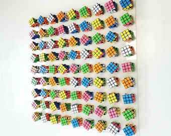 Unique Rubiks Cube Wall Art. Interactive Puzzle Sculpture. Modern 3D Geometric Wall Decor. Retro Toy Inspired Artwork ©