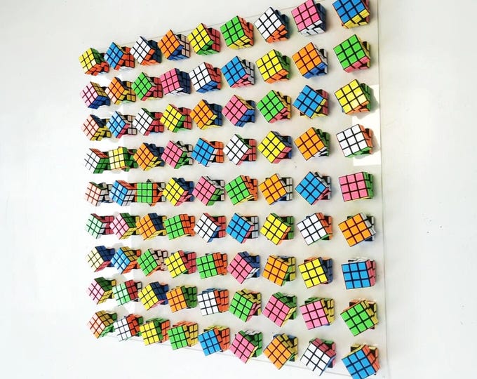 Unique Rubiks Cube Wall Art. Interactive Puzzle Sculpture. Modern 3D Geometric Wall Decor. Retro Toy Inspired Artwork ©