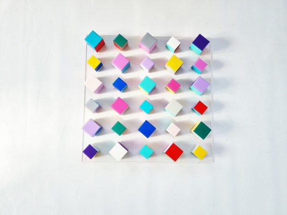 Modern and Unique Wood Wall Art. Geometric Art. Hand Painted