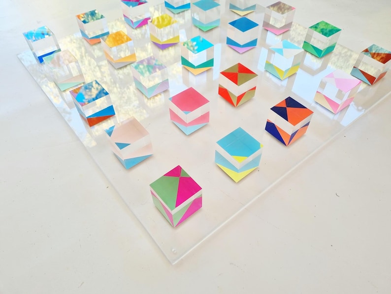 Acrylic block  wall art
Custom home decor
Geometric wall design